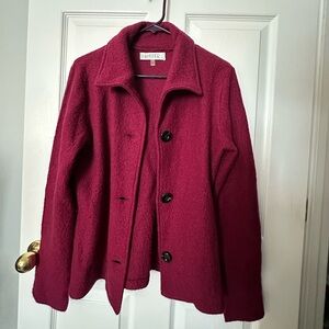 Kasper Burgundy Pea Coat